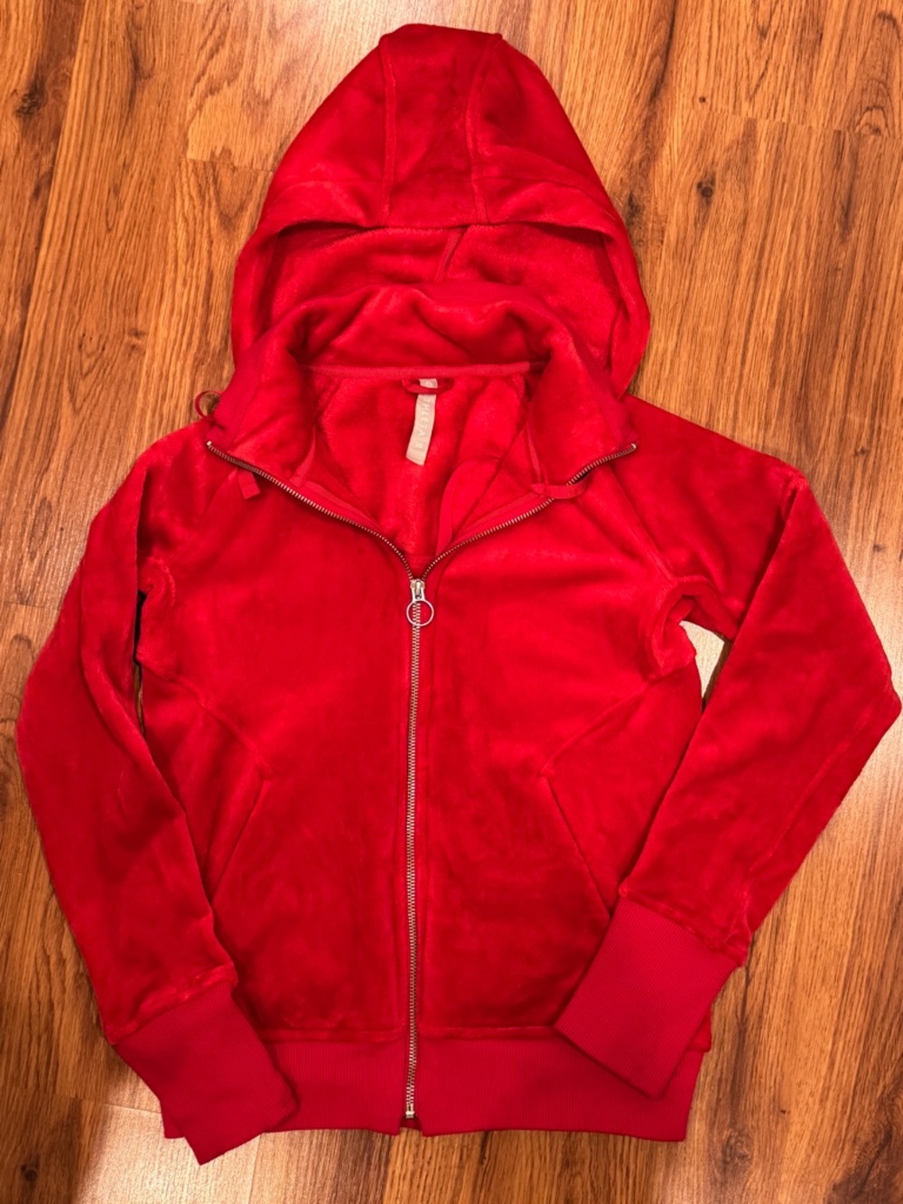 Athleta Double Cozy Karma Red Hooded Zip-Up Jacket, XS